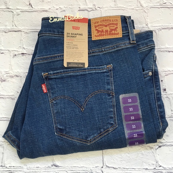 NWT Levi’s 311 Hypersoft Shaping Skinny Jeans Lightly Distressed Denim Size 16 - Picture 10 of 16